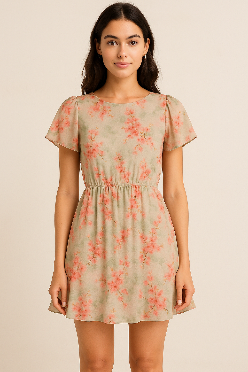 Lovely Purple Violet Flower Digital Printed Fabric - Pure Georgette