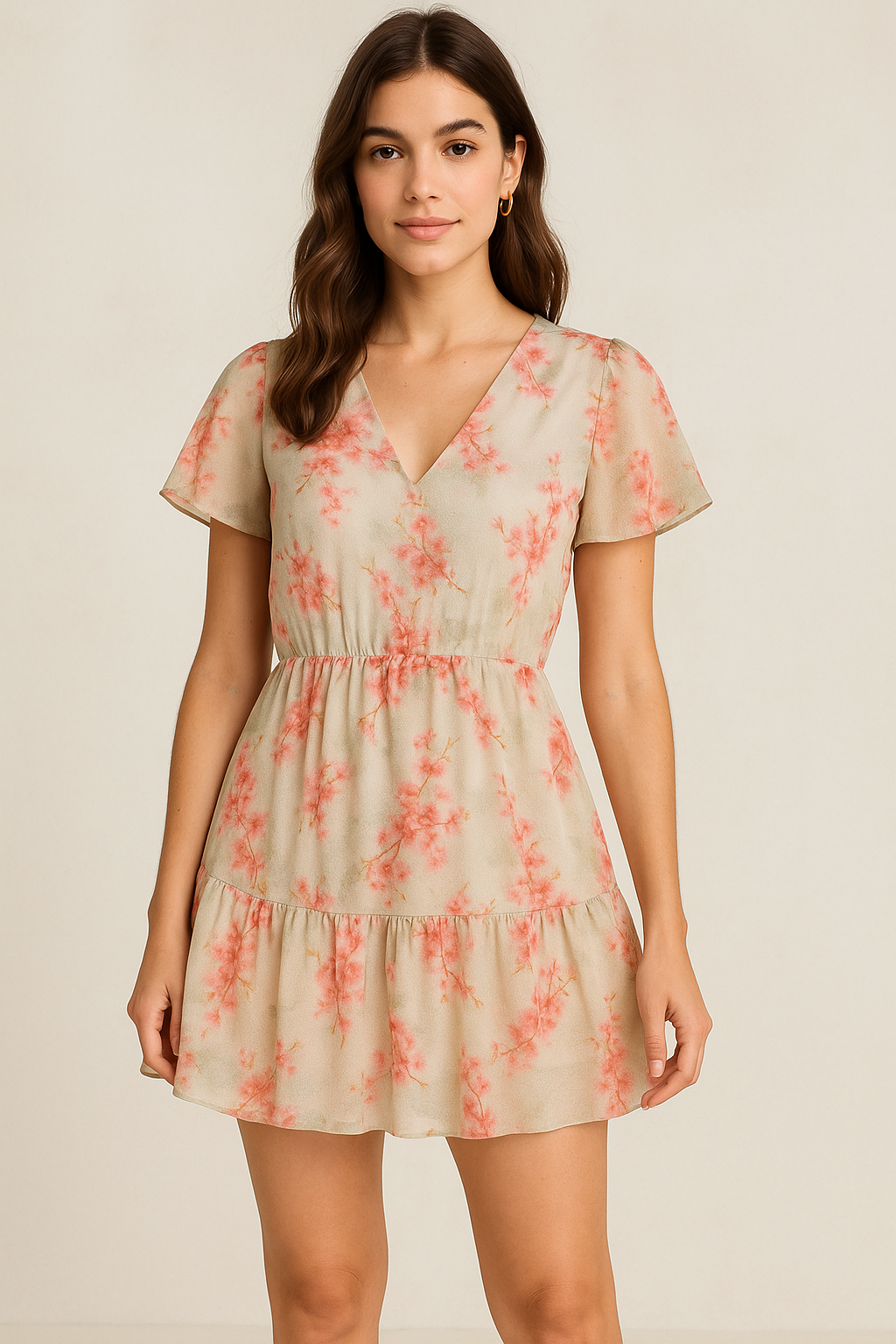 Lovely Purple Violet Flower Digital Printed Fabric - Pure Georgette