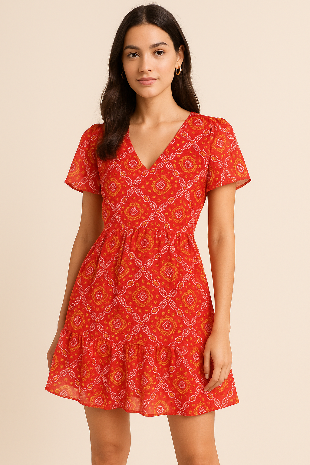 Attractive Seamless Bandhani Digital Printed Fabric - Pure Georgette