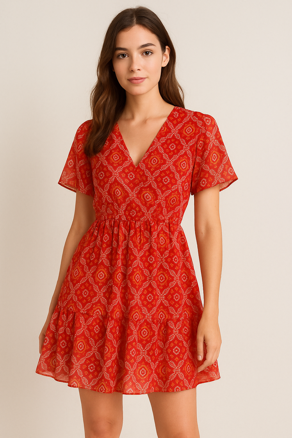 Attractive Seamless Bandhani Digital Printed Fabric - Pure Georgette