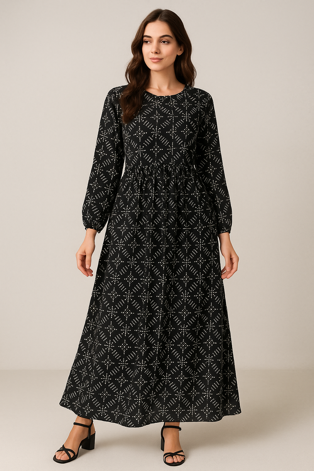 Morden Digital Art Of Doted Lining Digital Printed Fabric - Pure Georgette