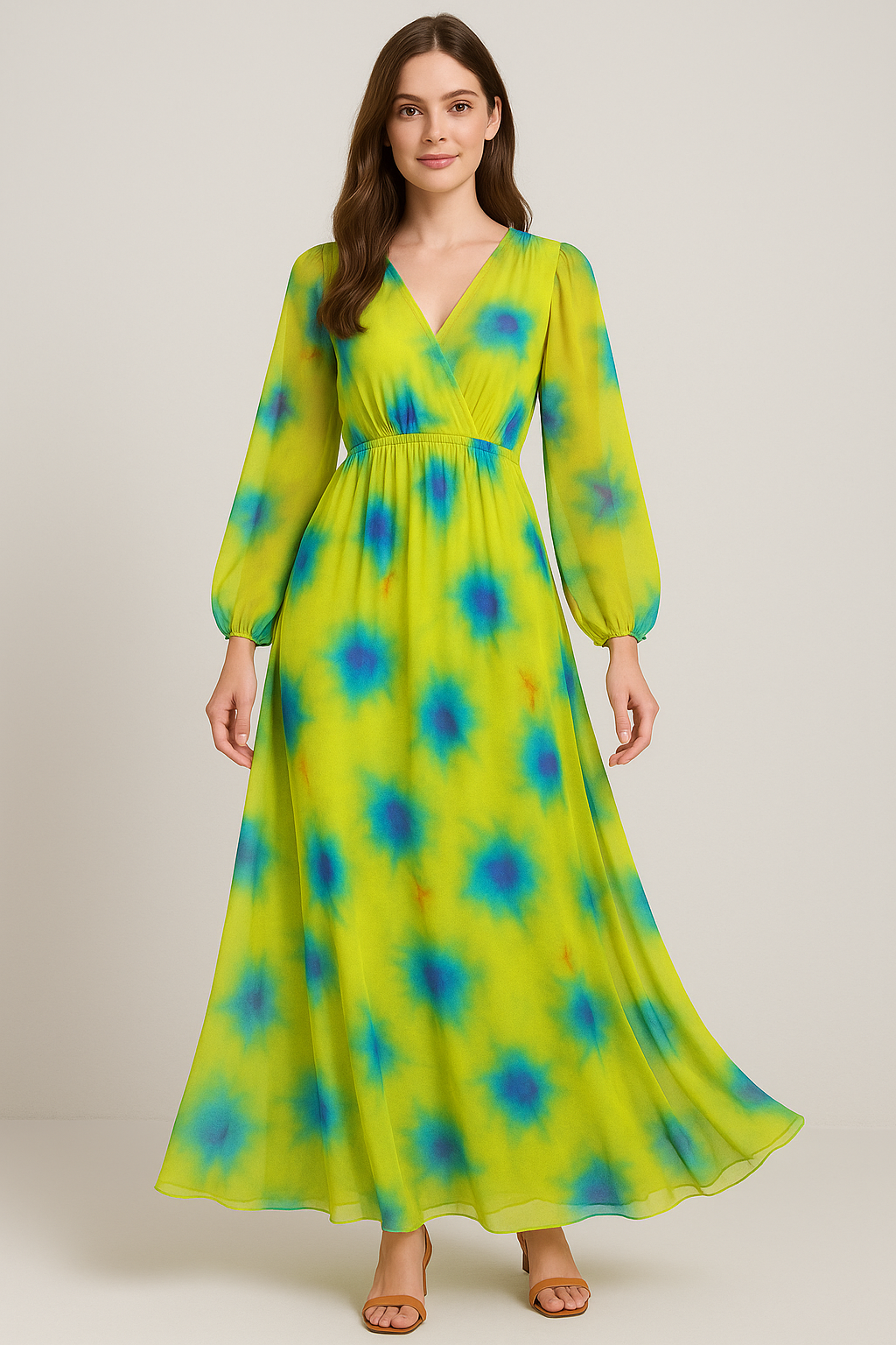 Watercolour Southern Platyfish Colour Digital Printed Fabric - Pure Georgette