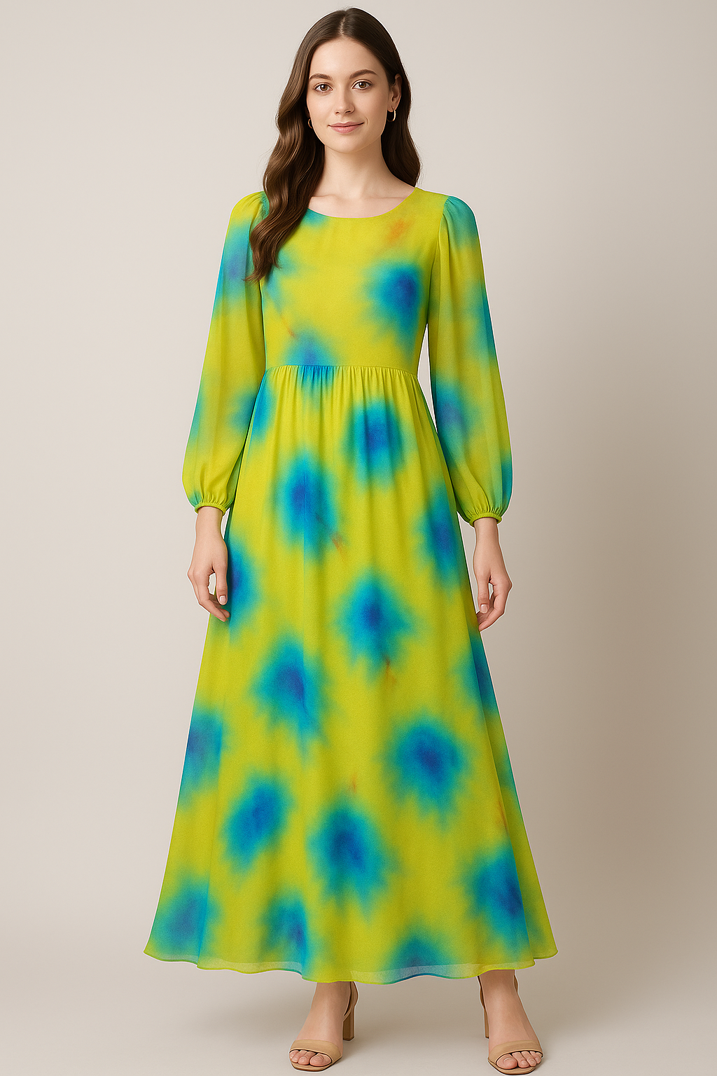 Watercolour Southern Platyfish Colour Digital Printed Fabric - Pure Georgette