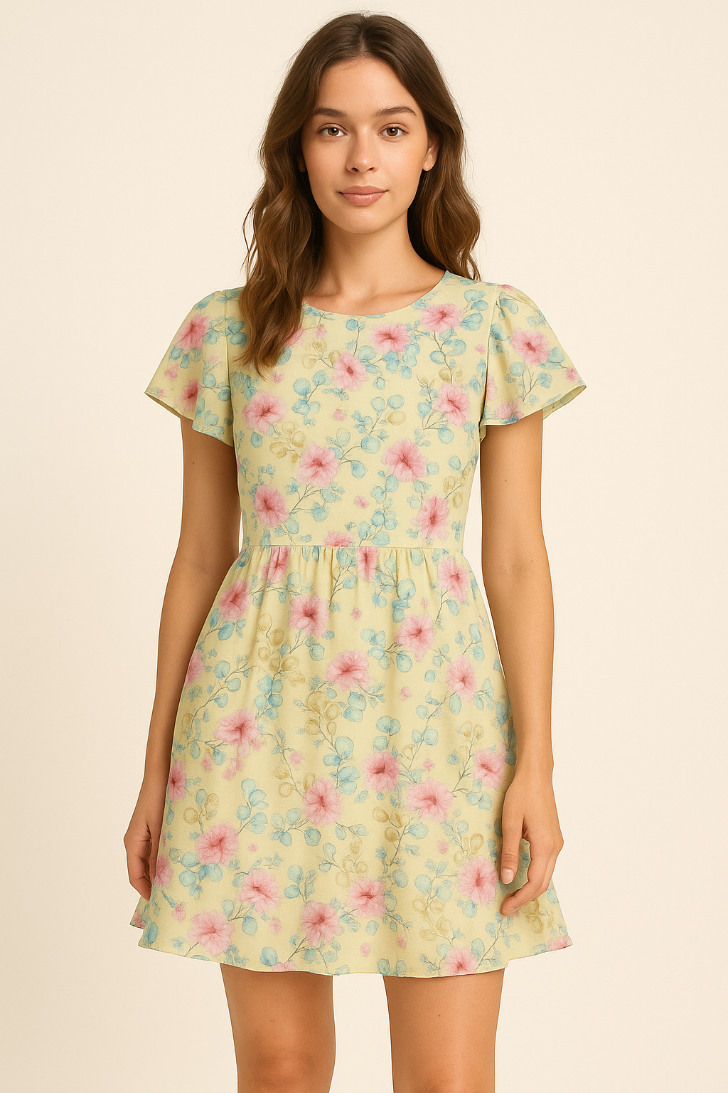 Peony Pink Flower Seamless Pattern Digital Printed Fabric - Pure Georgette