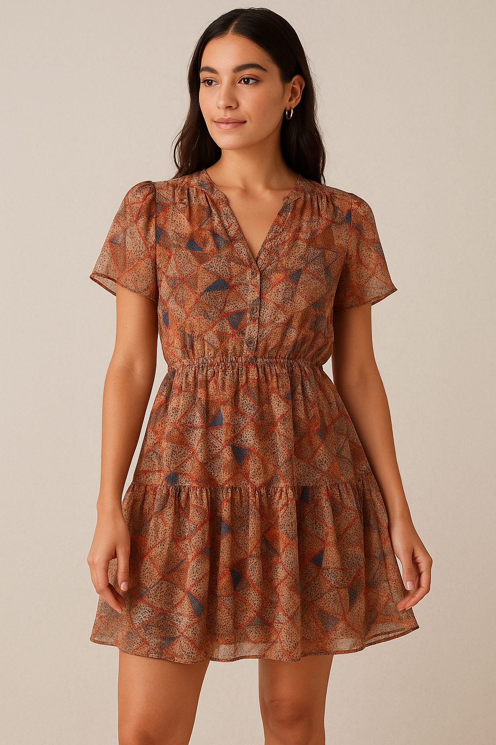 Clothes Pieces With Doted Pattern Digital Printed Fabric - Pure Georgette