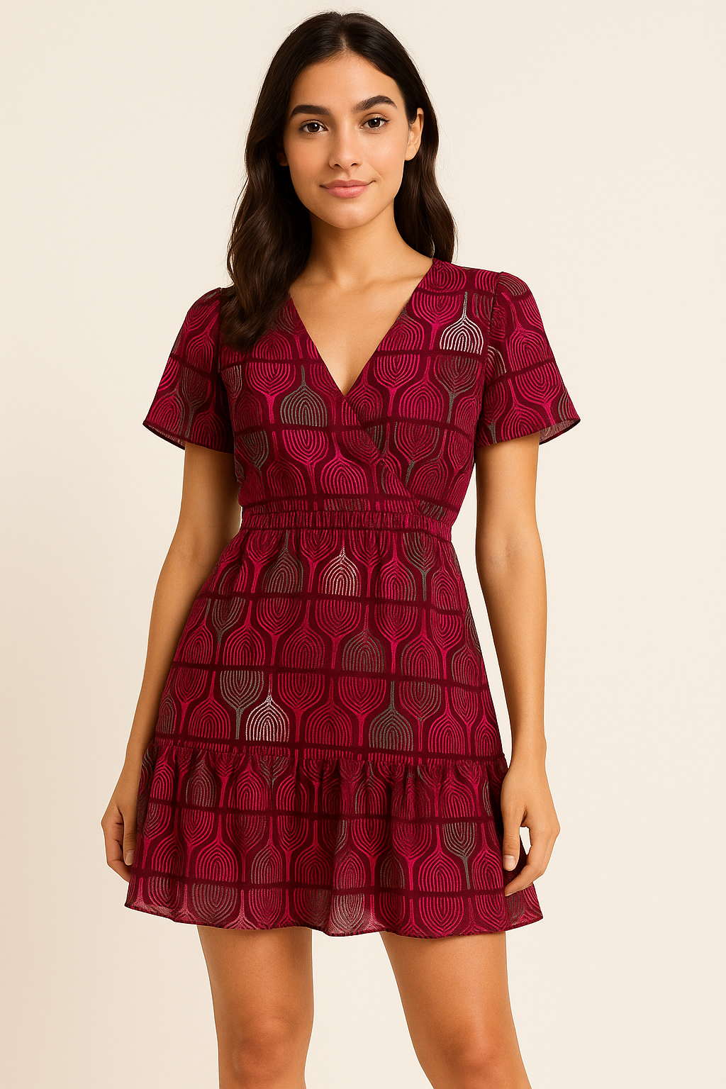 Bold Colourful Mahogany Leaf Digital Printed Fabric - Pure Georgette