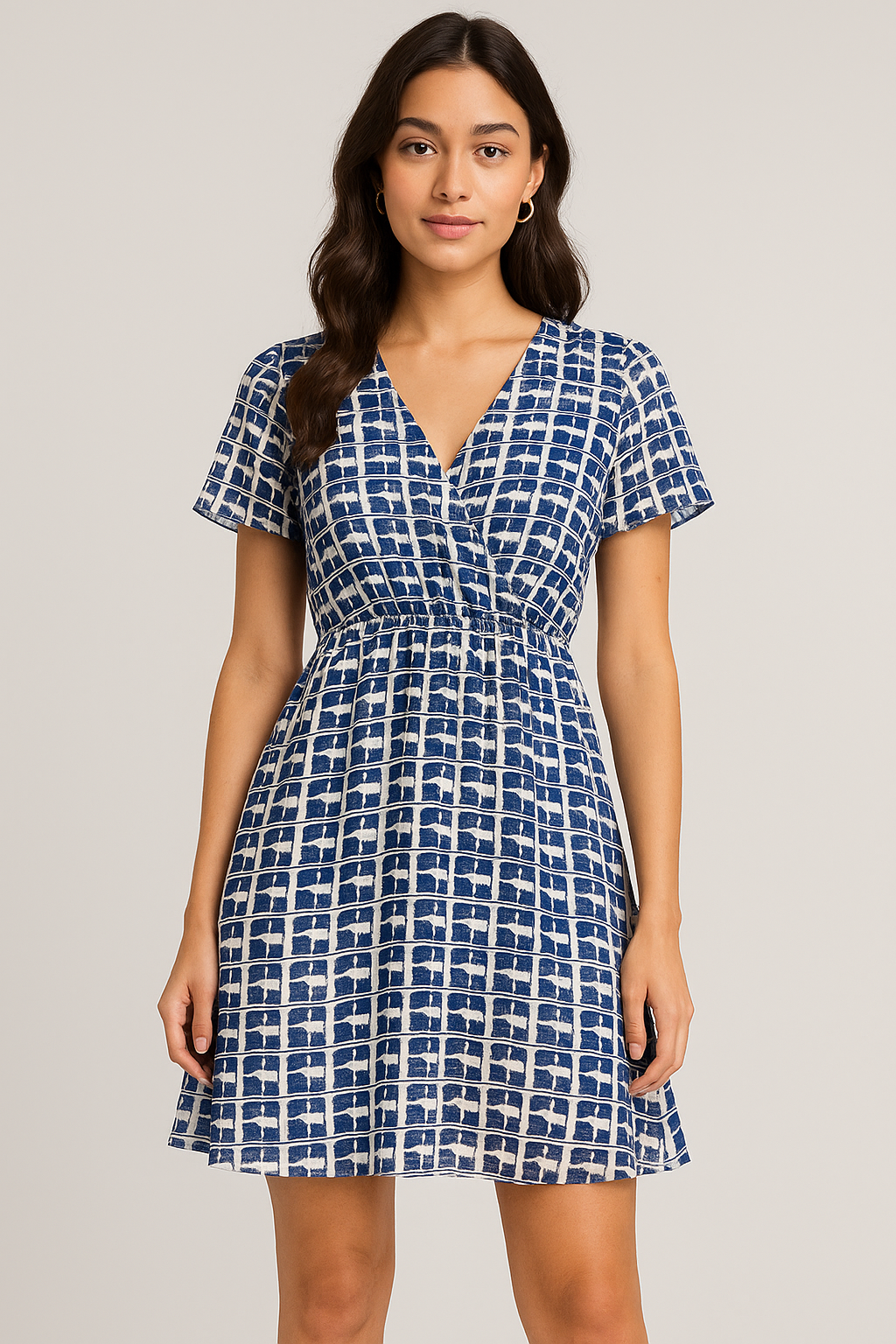 Preppy Paper Art Seamless Pattern Digital Printed Fabric - Pure Georgette