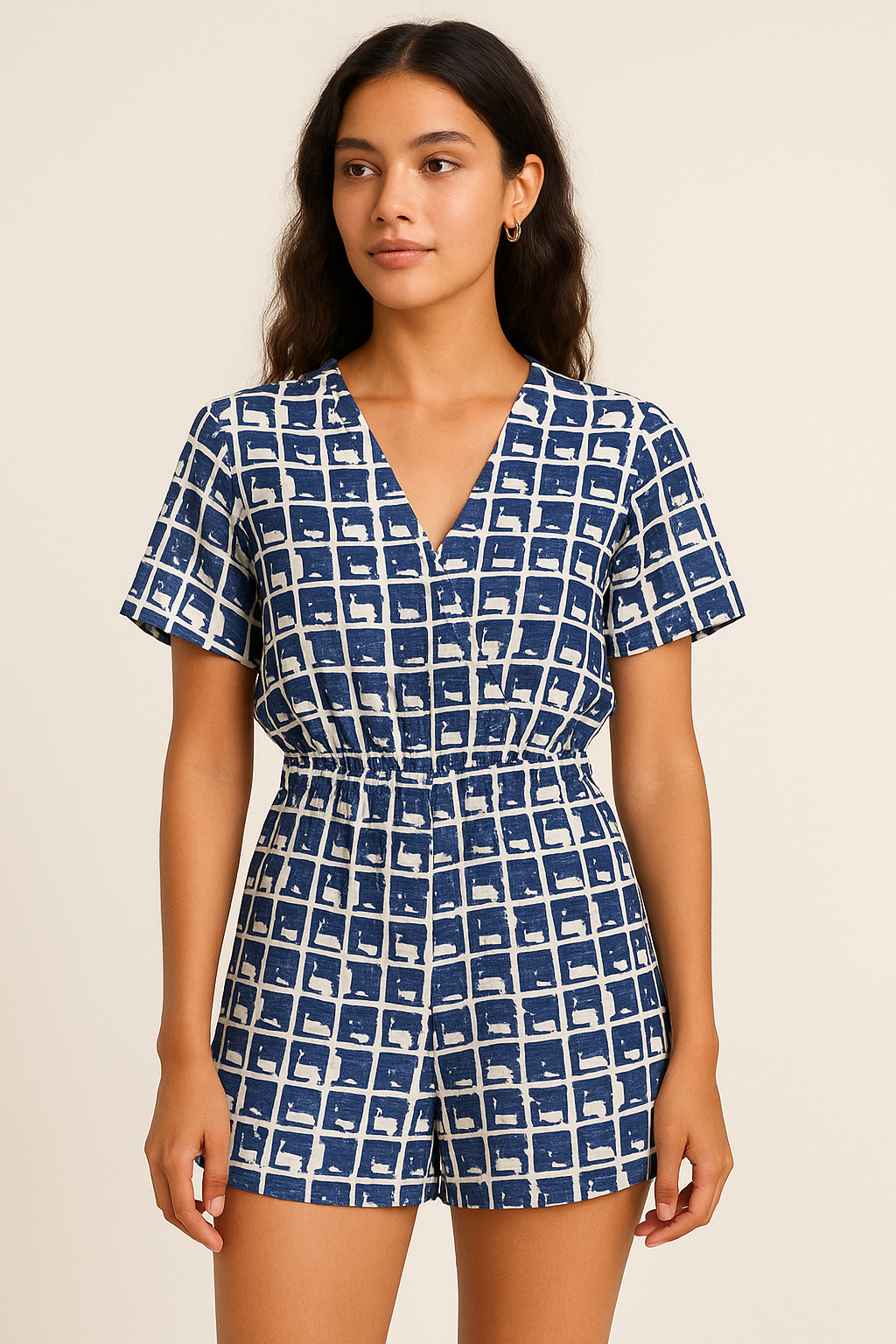 Preppy Paper Art Seamless Pattern Digital Printed Fabric - Pure Georgette