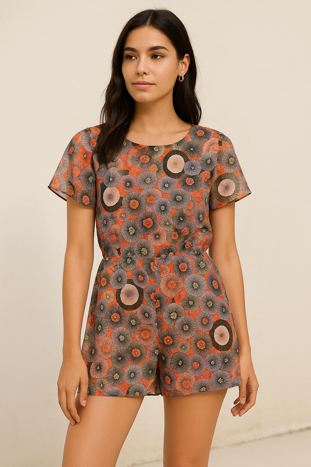 Glam Polished Multicolour Rounded Digital Printed Fabric - Pure Georgette