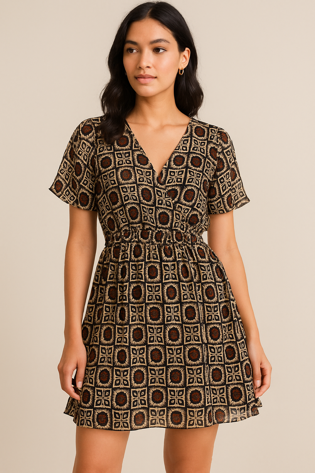 Western Sunflower With Brown Colour Digital Printed Fabric - Pure Georgette