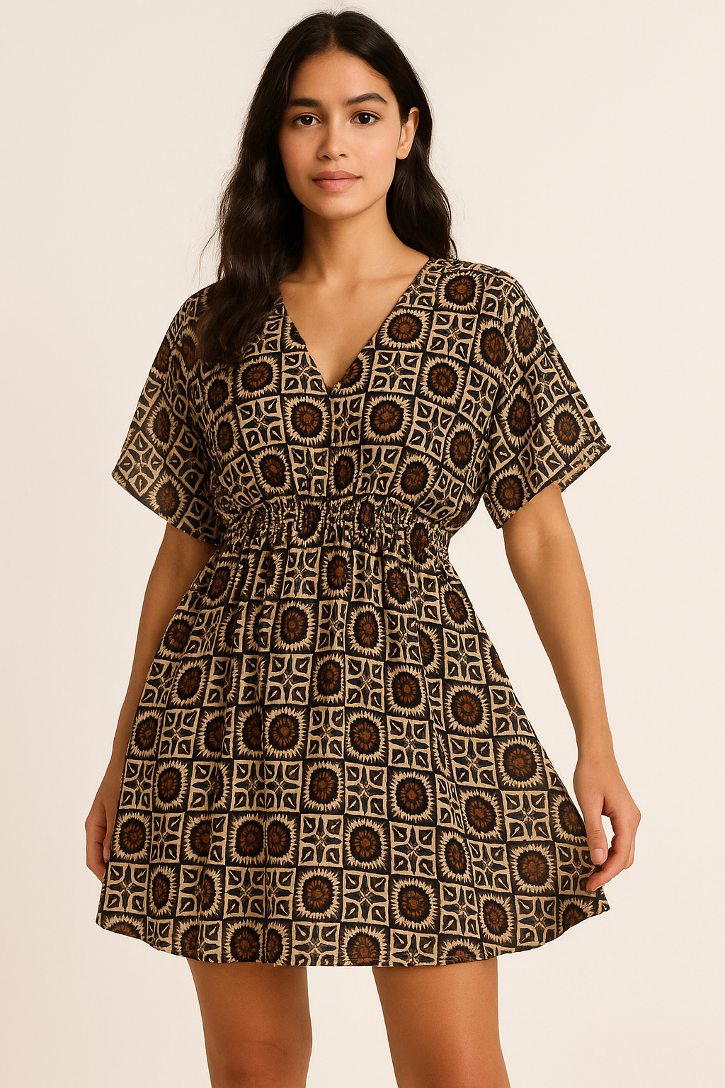 Western Sunflower With Brown Colour Digital Printed Fabric - Pure Georgette