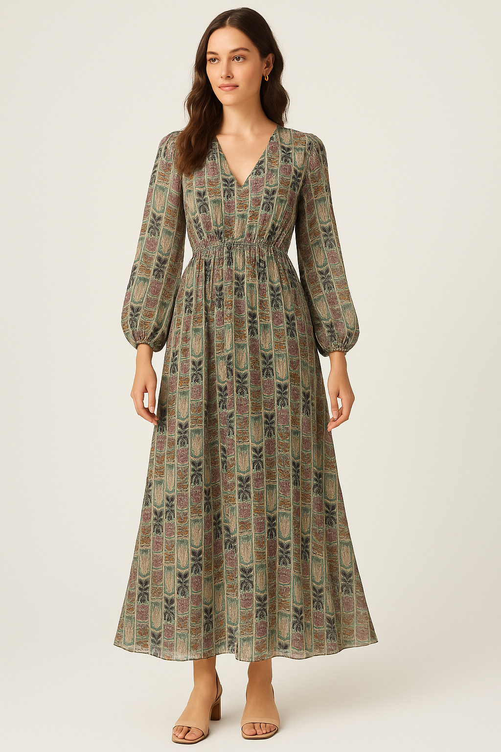 Funky Jungle Flower Vintage Digital Printed Fabric - Pure Georgette