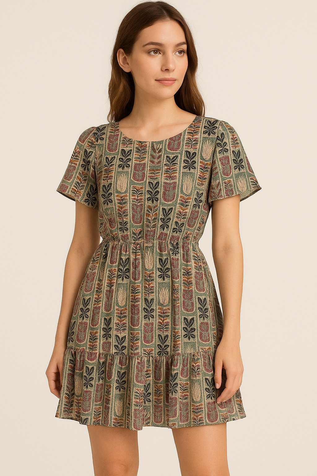 Funky Jungle Flower Vintage Digital Printed Fabric - Pure Georgette