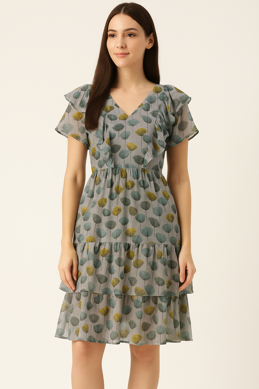 Tiny Beautiful Galliano Colour Flower Digital Printed Fabric - Pure Georgette