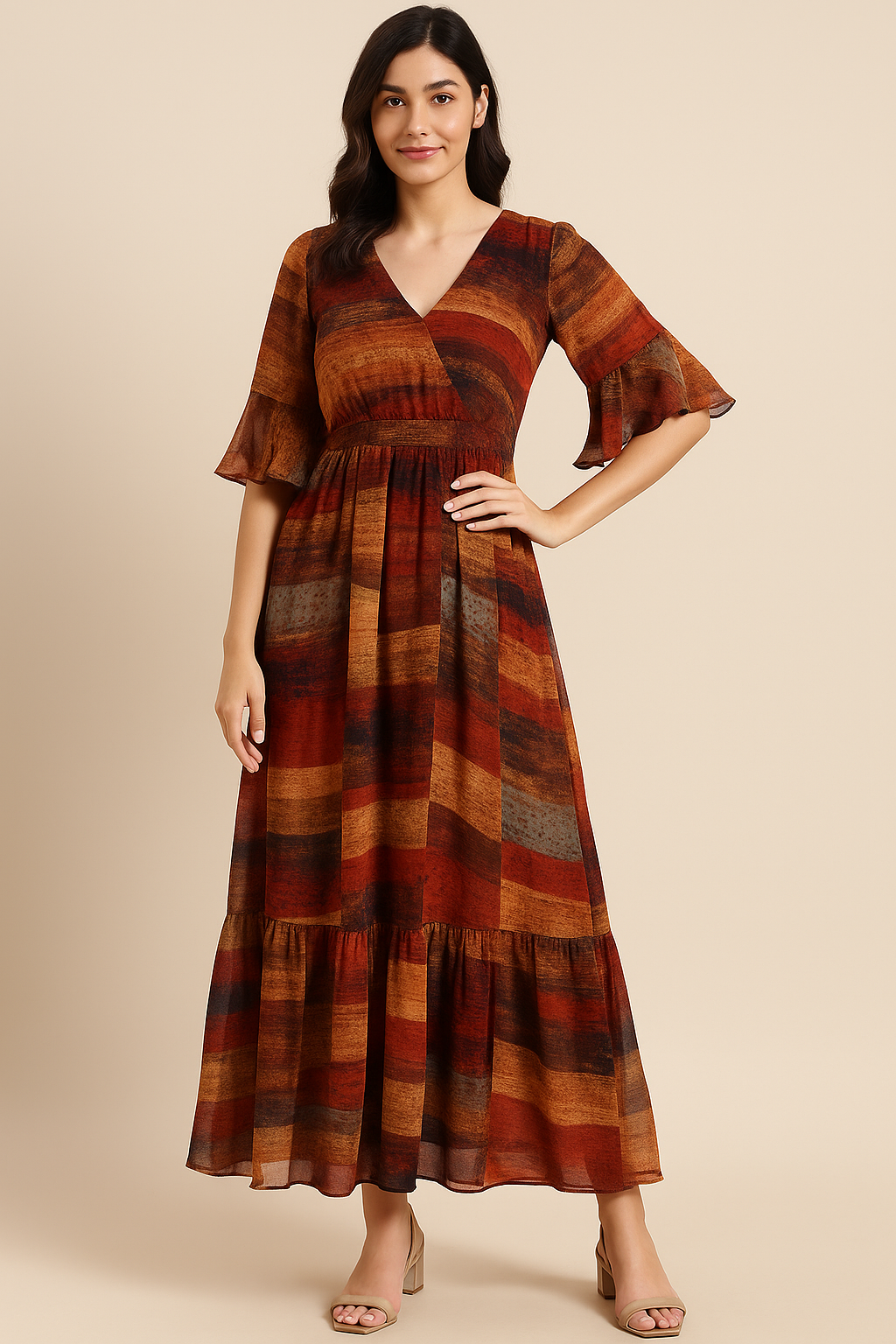 Decorative Morden Art Digital Printed Fabric - Pure Georgette