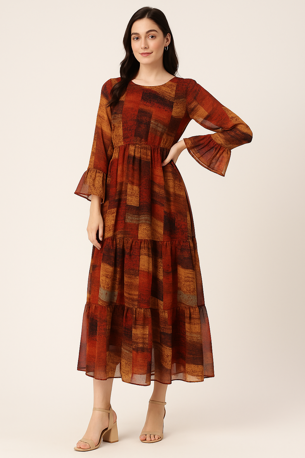 Decorative Morden Art Digital Printed Fabric - Pure Georgette