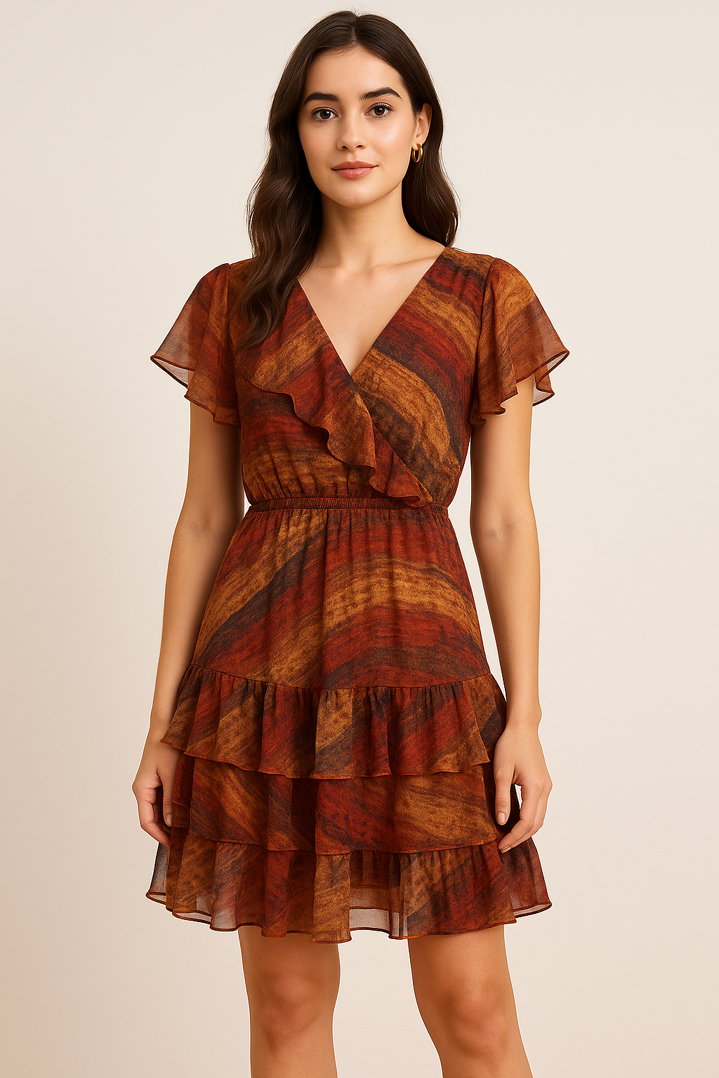 Decorative Morden Art Digital Printed Fabric - Pure Georgette