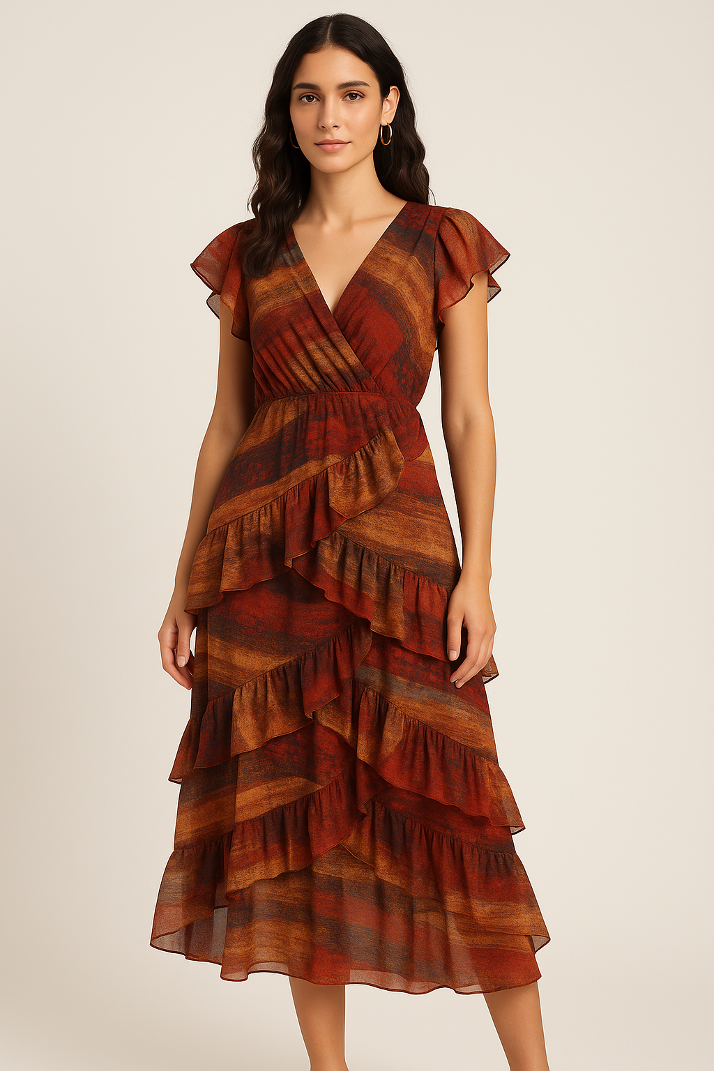 Decorative Morden Art Digital Printed Fabric - Pure Georgette