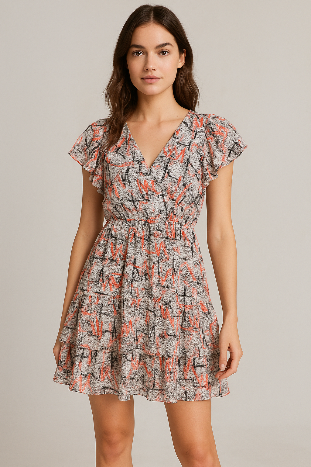 Vintage Art Of Wall Digital Printed Fabric - Pure Georgette