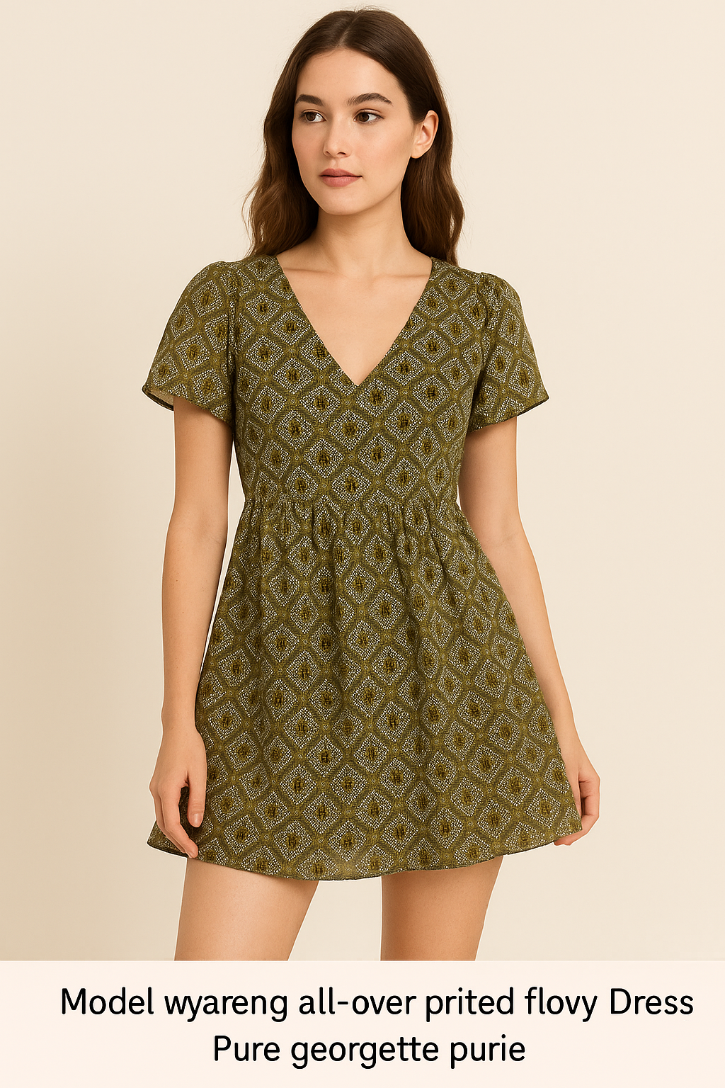 Beautiful Geometric Diamond Cut Glass Digital Printed Fabric - Pure Georgette