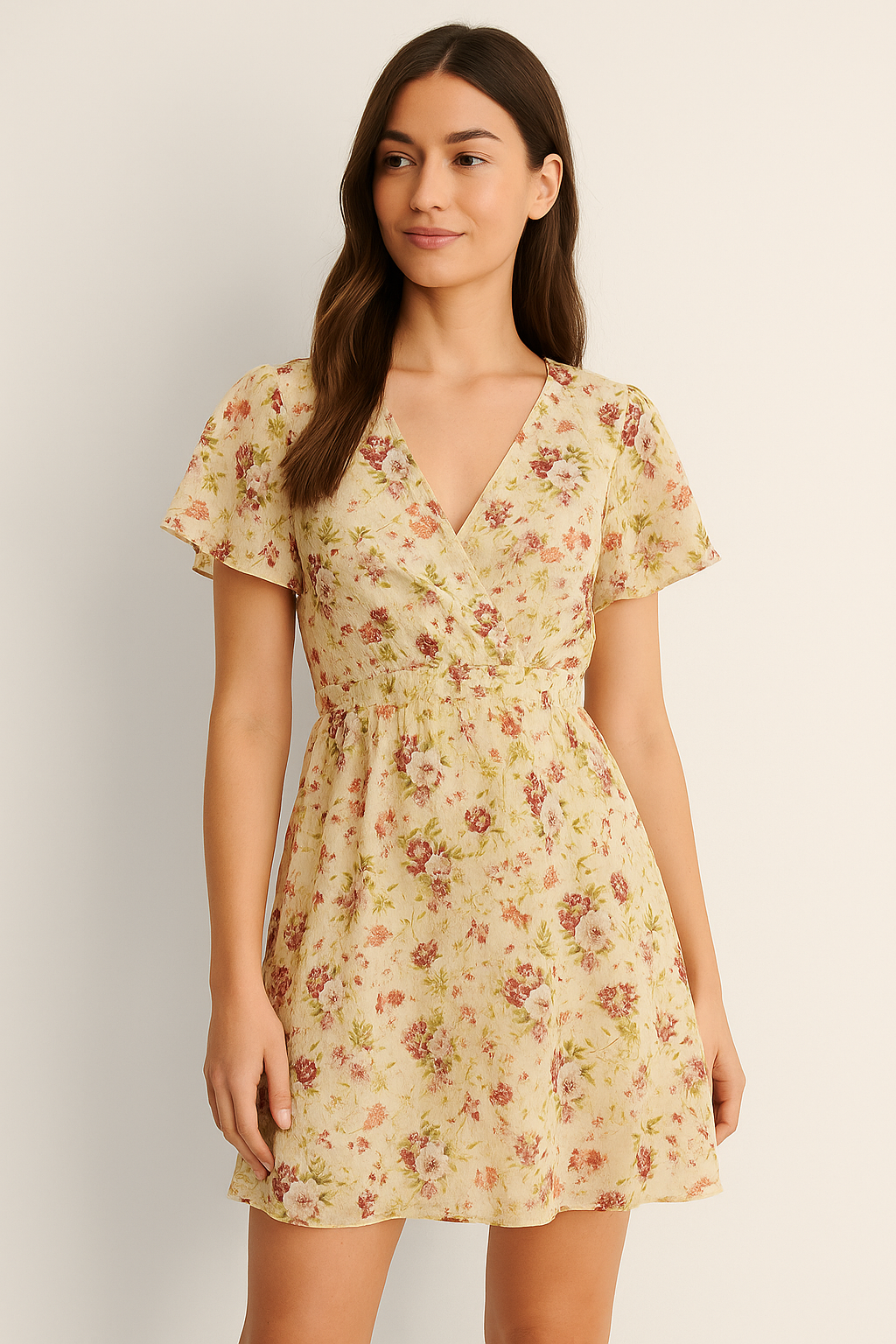 Watercolour Paint English Flower Digital Printed Fabric - Pure Georgette