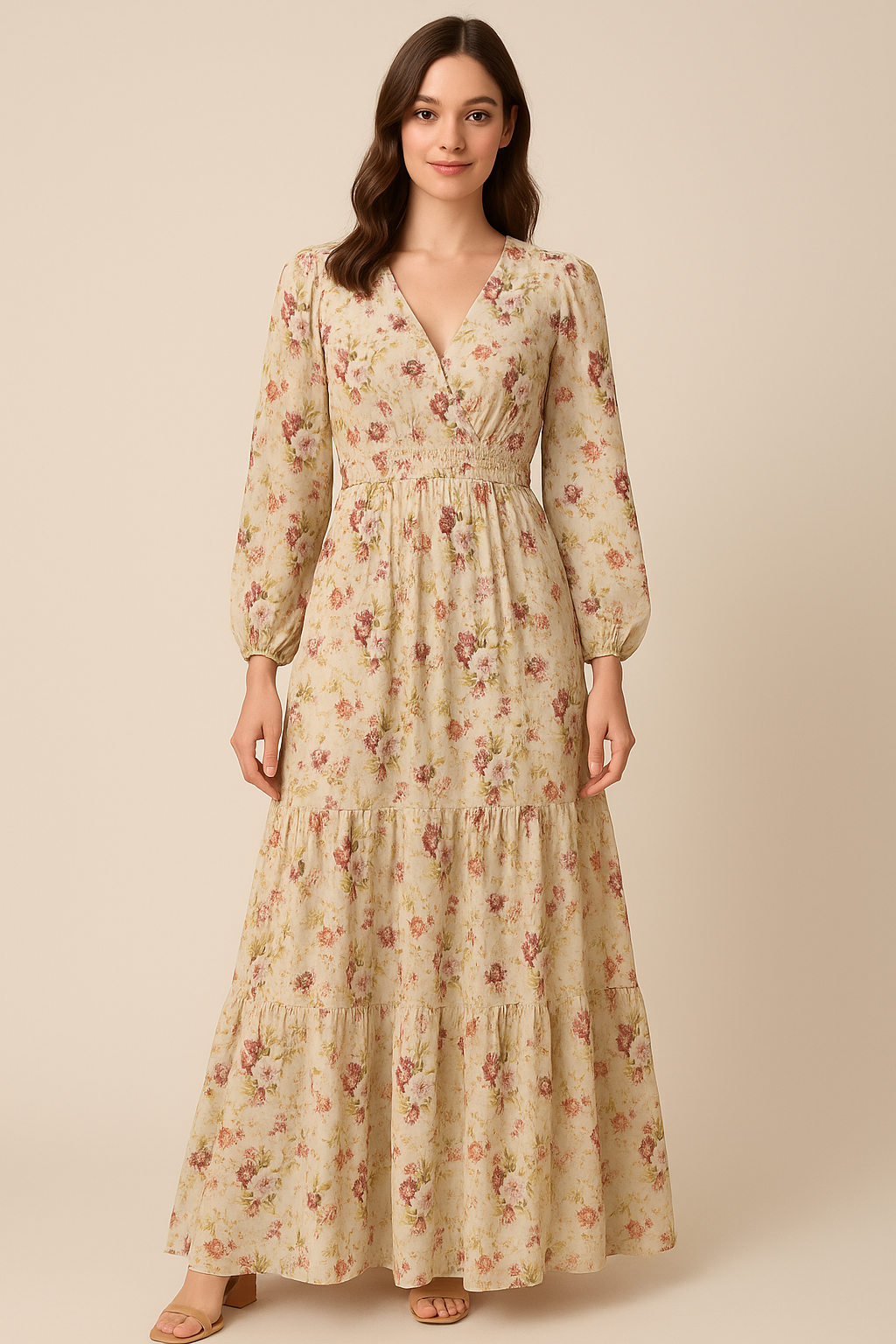 Watercolour Paint English Flower Digital Printed Fabric - Pure Georgette