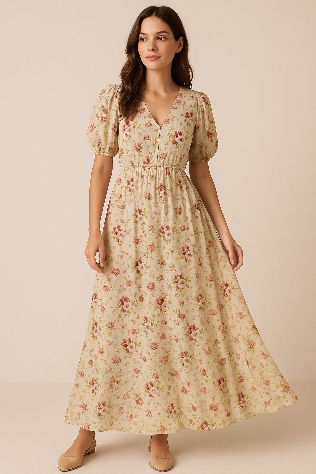 Watercolour Paint English Flower Digital Printed Fabric - Pure Georgette