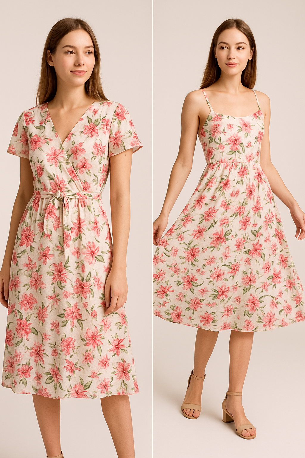 Beautifull Pink Calendula Flower Digital Printed Fabric - Pure Georgette