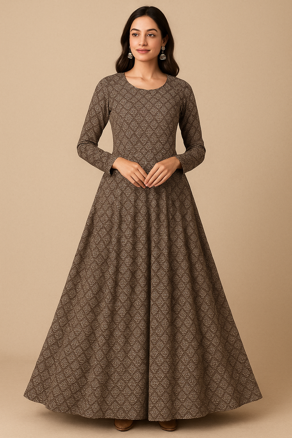 Unique Seamless Repeat With Kabul Colour Digital Printed Fabric - Pure Georgette