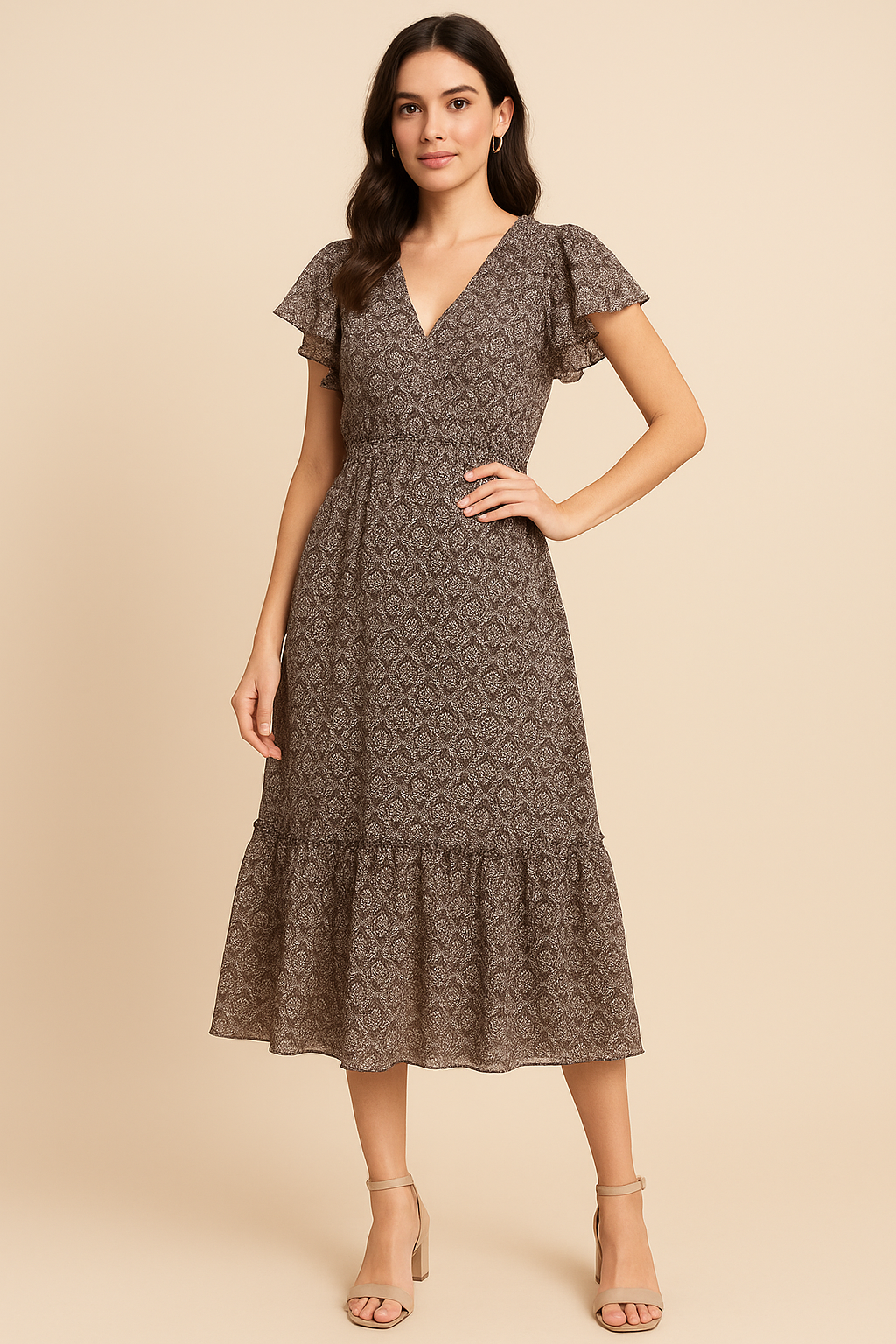 Unique Seamless Repeat With Kabul Colour Digital Printed Fabric - Pure Georgette