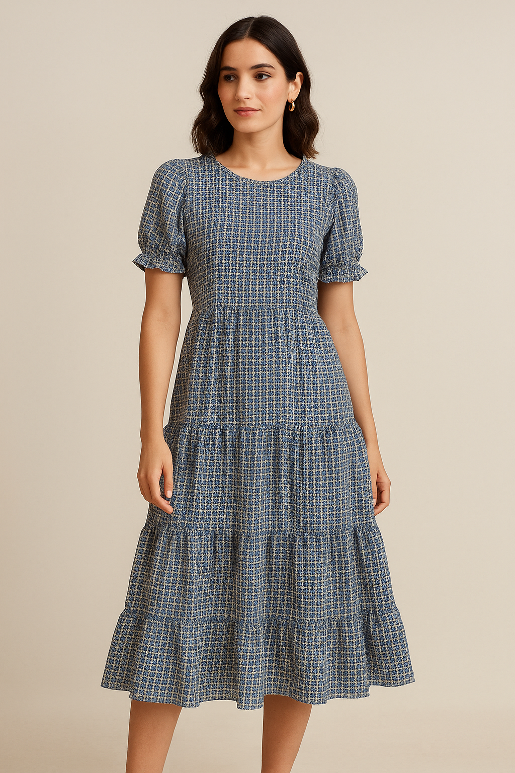 Greek Key Seamless Repeat Digital Printed Fabric - Pure Georgette