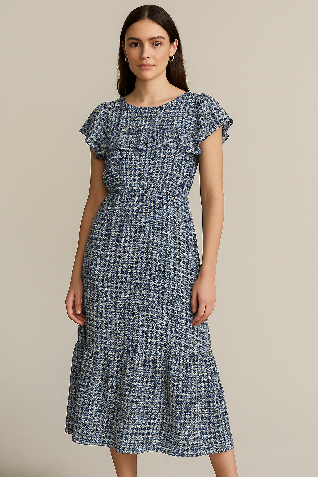 Greek Key Seamless Repeat Digital Printed Fabric - Pure Georgette