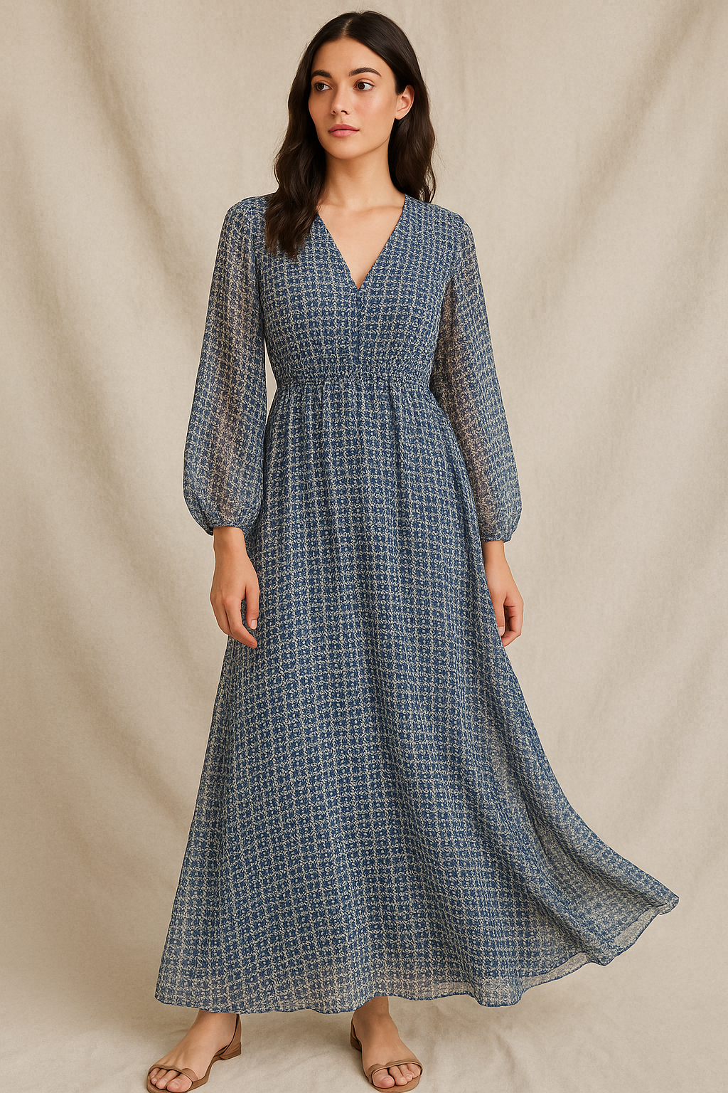 Greek Key Seamless Repeat Digital Printed Fabric - Pure Georgette