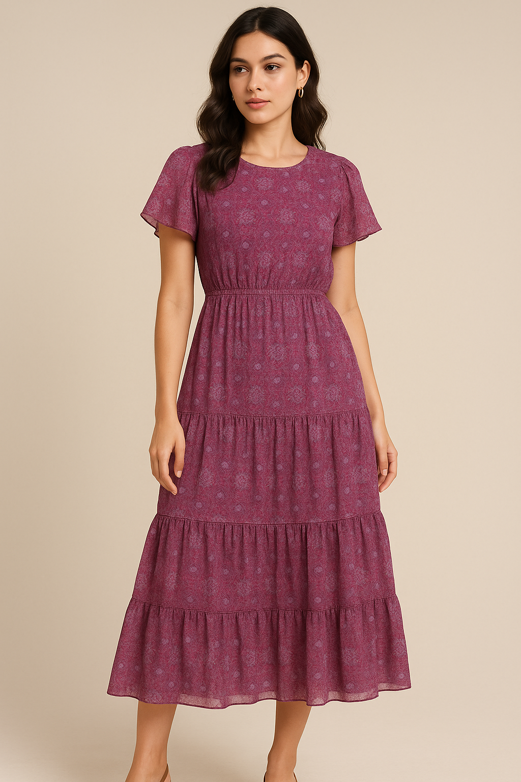 Modern Beautiful Sunflower Art Digital Printed Fabric - Pure Georgette