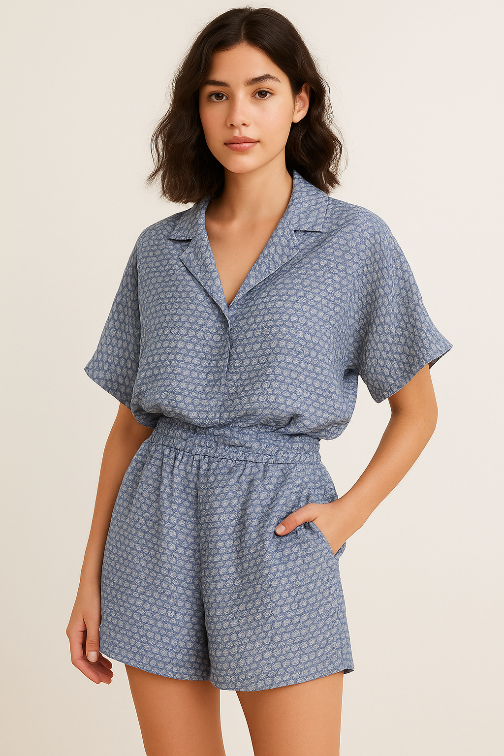 Simple Tiny Seamless Roses Digital Printed Fabric - Pure Georgette