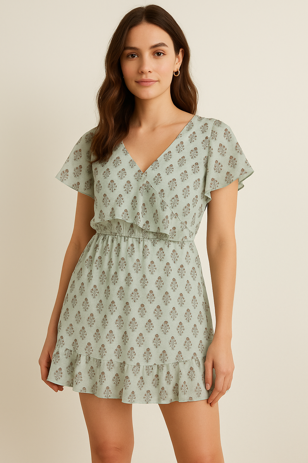 Seamless Indian Mughal Motif Flower Digital Printed Fabric - Pure Georgette