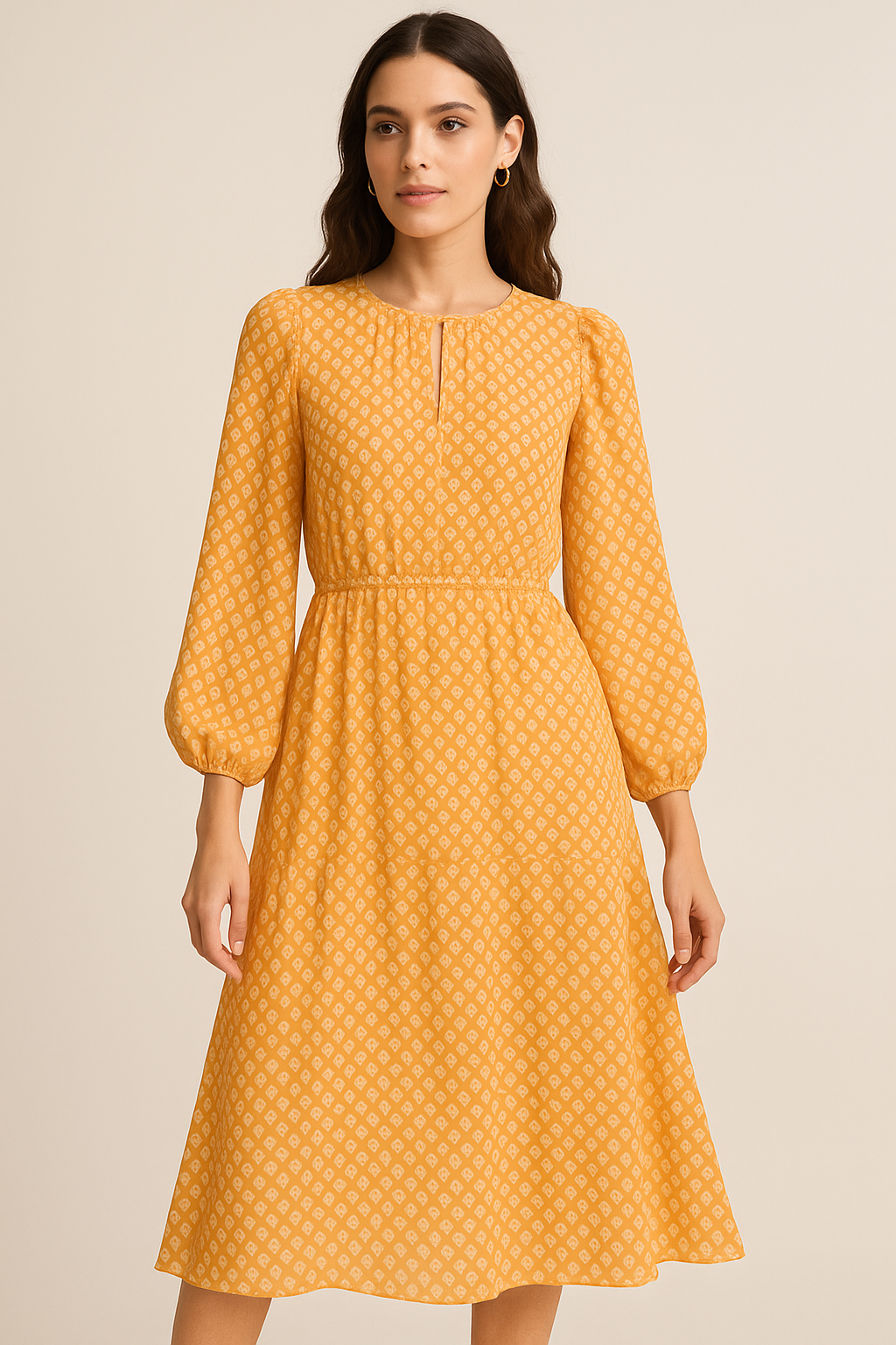 Bird's Eye Seamless Pattern Digital Printed Fabric - Pure Georgette