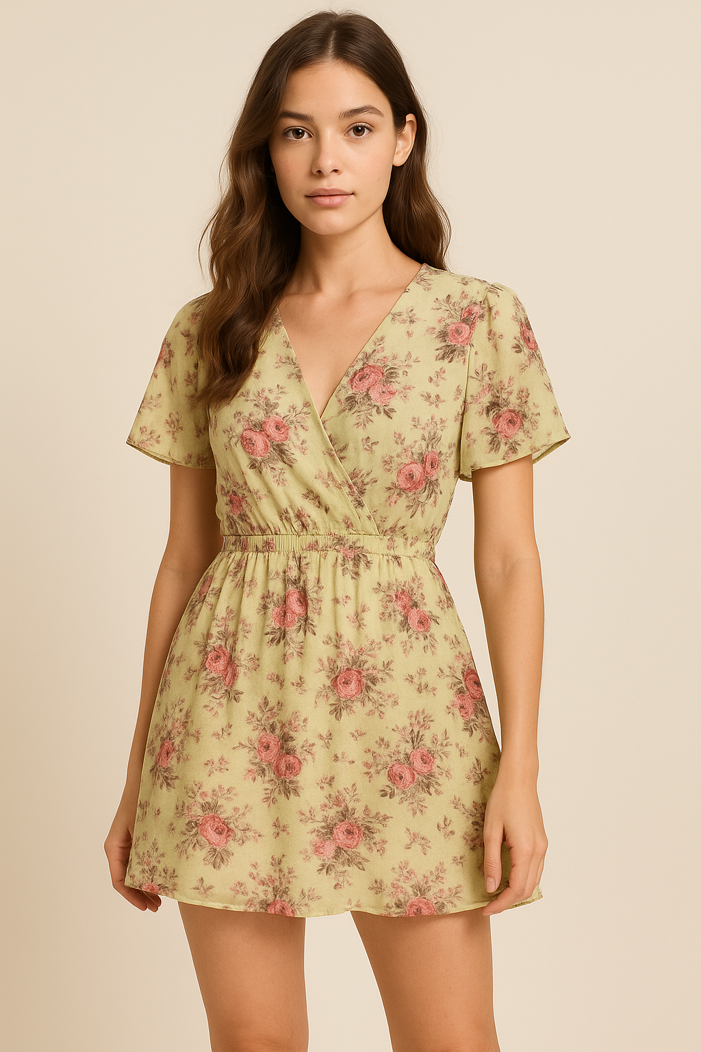 Chrysanthemum And Roses Bunch Digital Printed Fabric - Pure Georgette