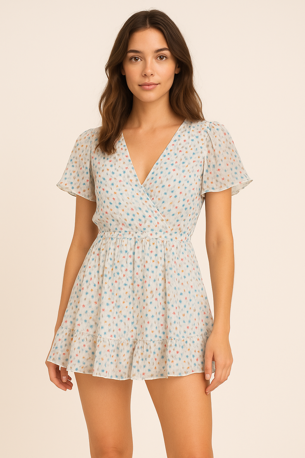 Colourful Flower Chintz With Small Leaves Digital Printed Fabric - Pure Georgette