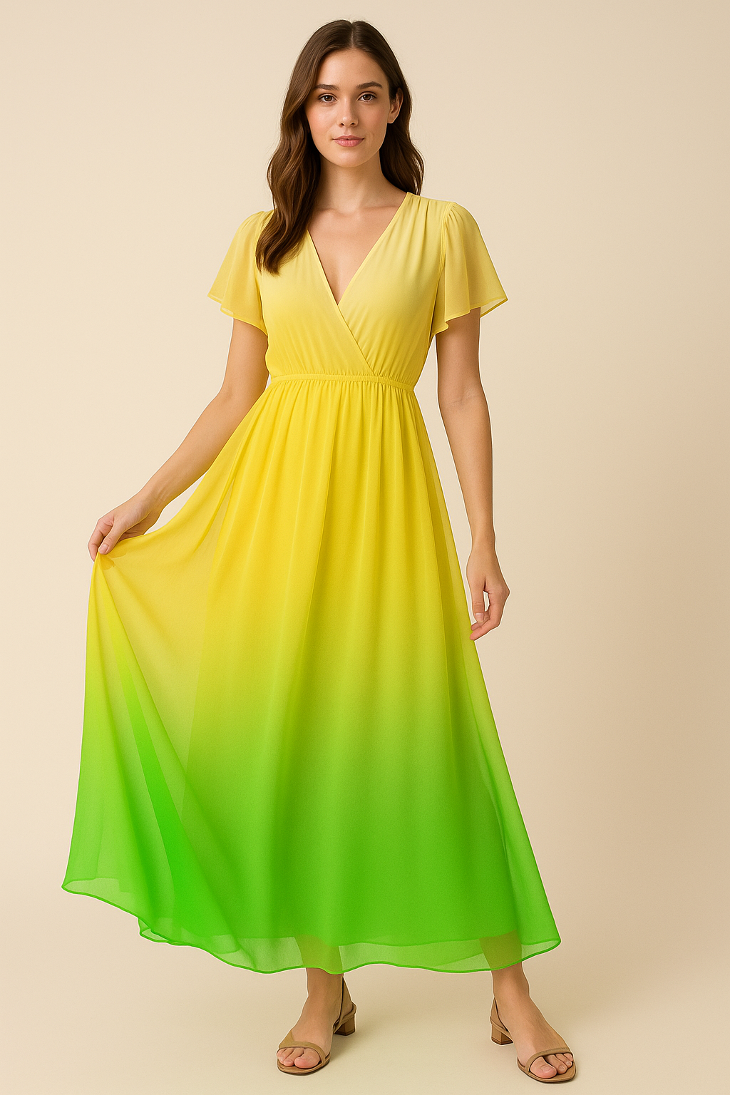 Lovely Try Gradient Digital Printed Fabric - Pure Georgette