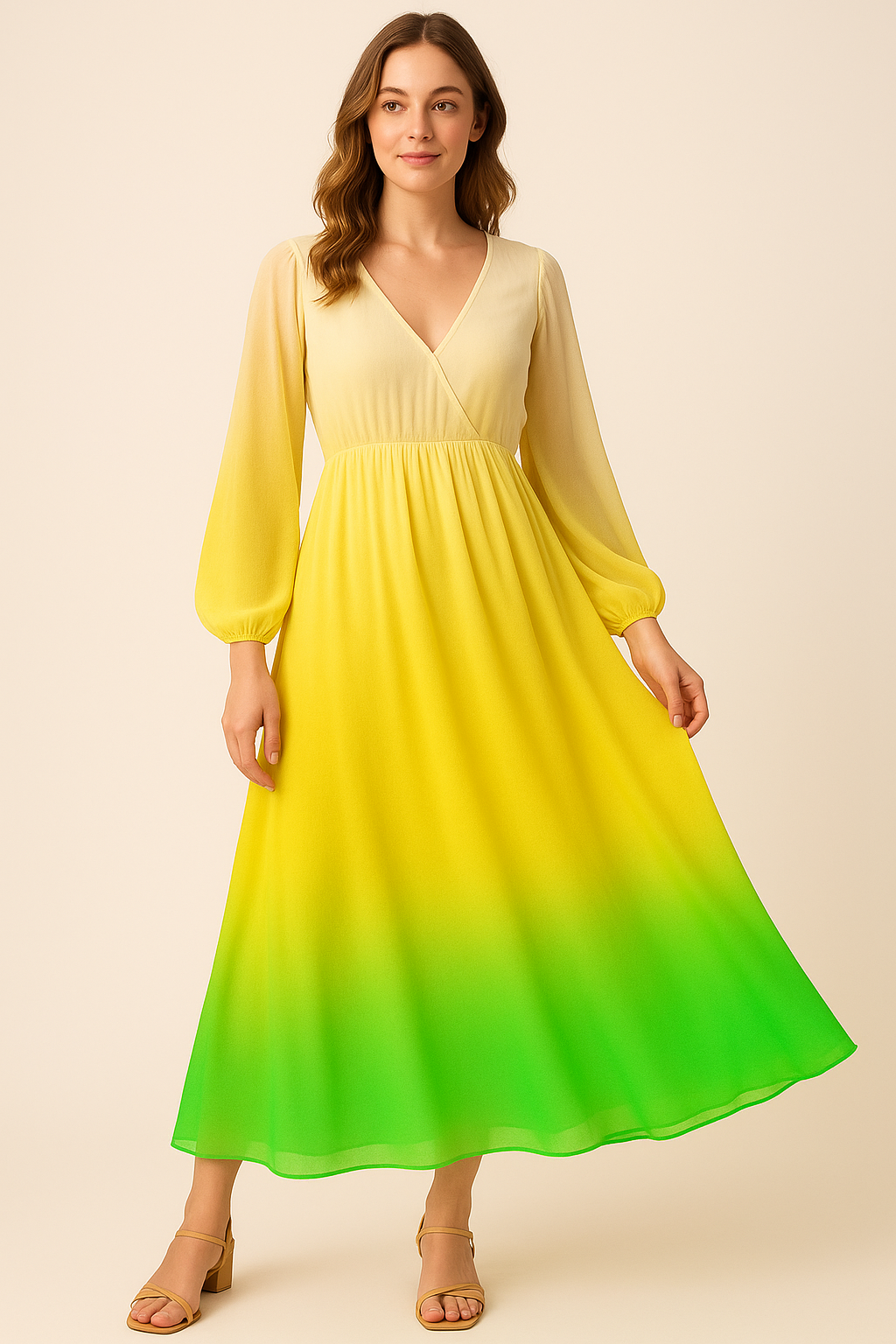 Lovely Try Gradient Digital Printed Fabric - Pure Georgette