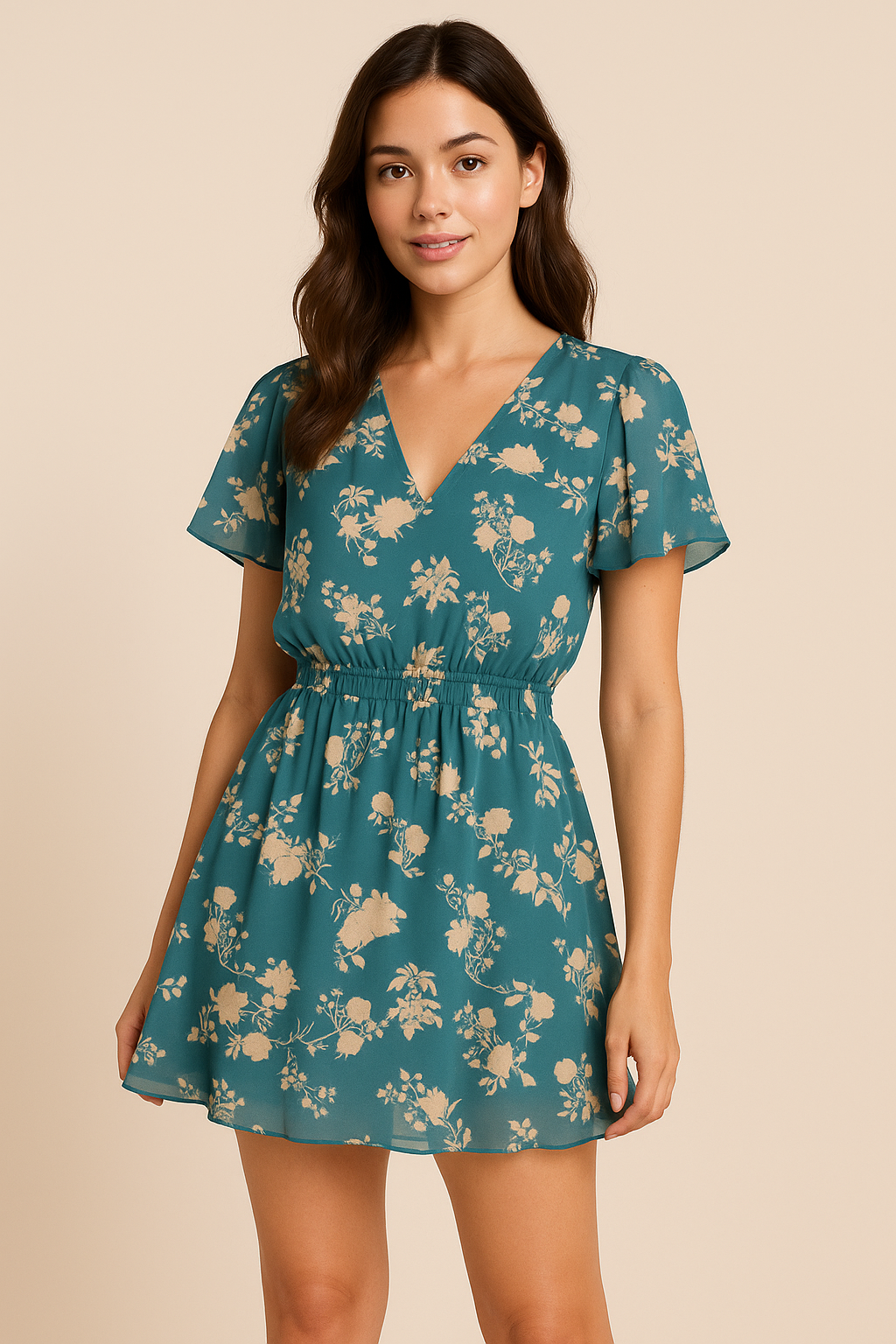 Glorry Beautiful Flower Digital Printed Fabric - Pure Georgette