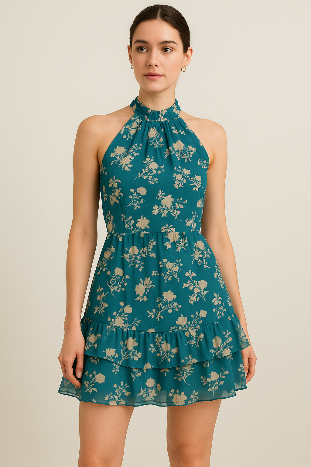 Glorry Beautiful Flower Digital Printed Fabric - Pure Georgette