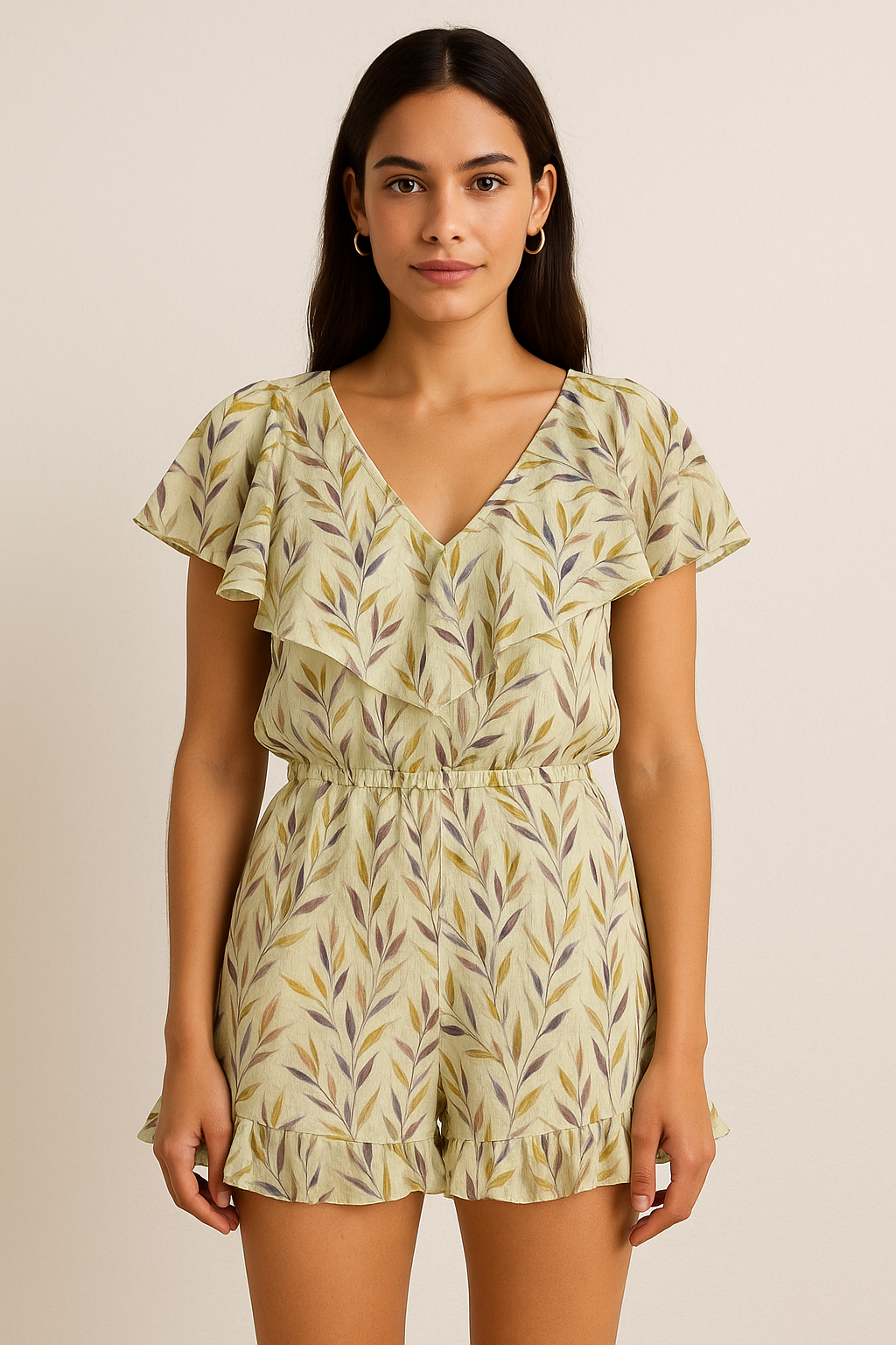 Painted Leaves Allover Digital Printed Fabric  - Pure Georgette