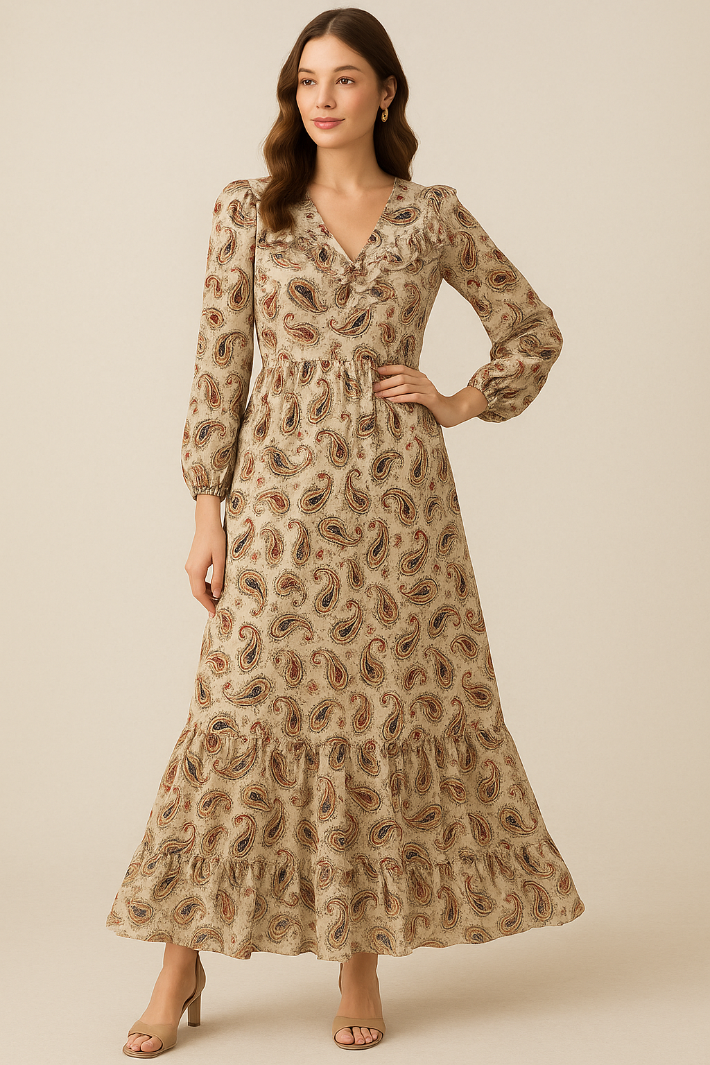 Hand Painted Look Motif Digital Printed Fabric - Pure Georgette