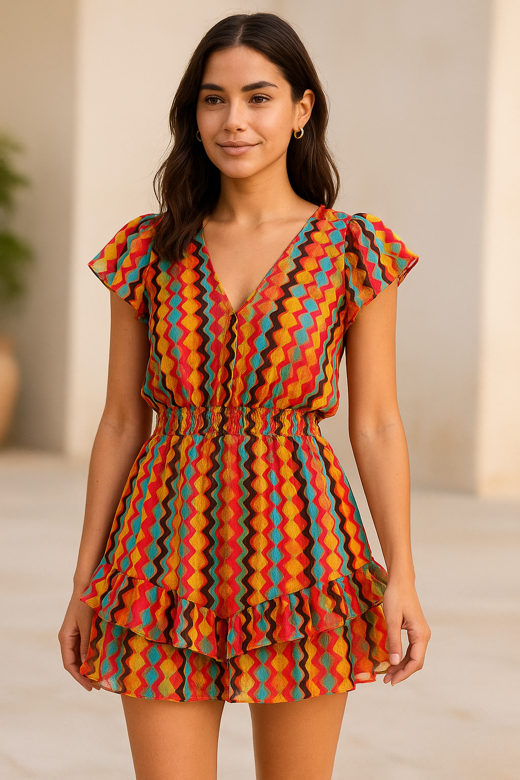 Weavy Stripes Digital Printed Fabric