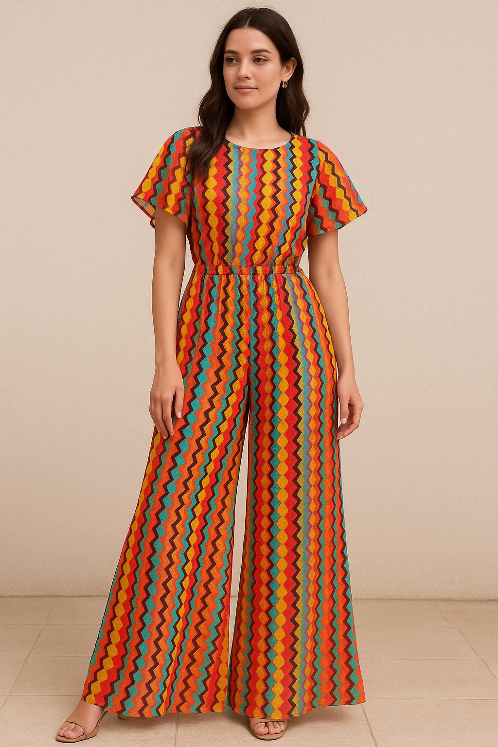 Weavy Stripes Digital Printed Fabric