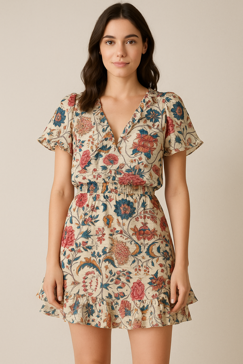 Damask Multi-Color Digital Printed Fabric