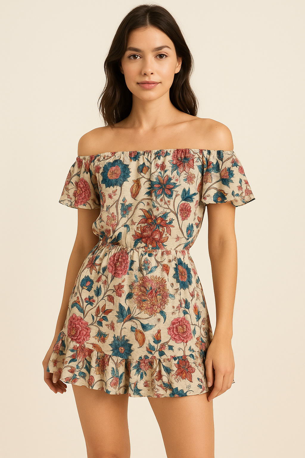 Damask Multi-Color Digital Printed Fabric