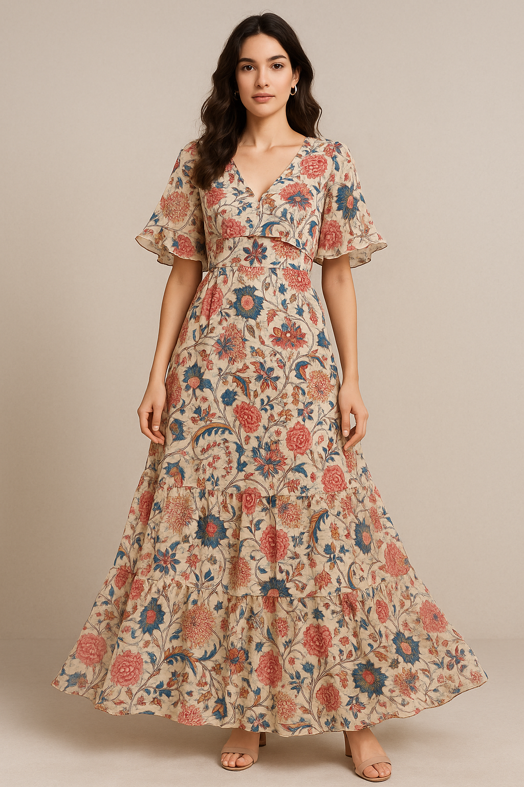 Damask Multi-Color Digital Printed Fabric